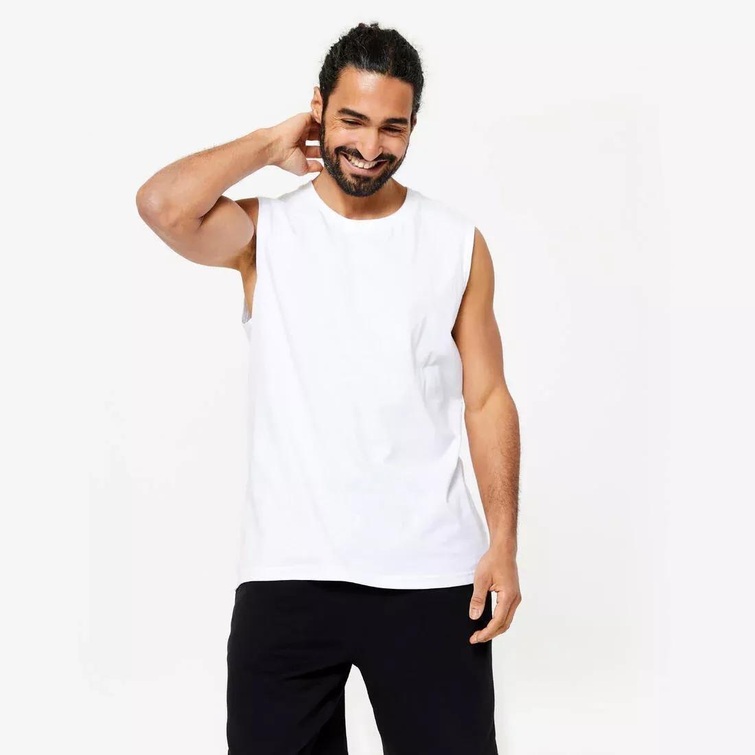 Men Fitness Stretchy Tank Top - 500, Black, , large image number 12