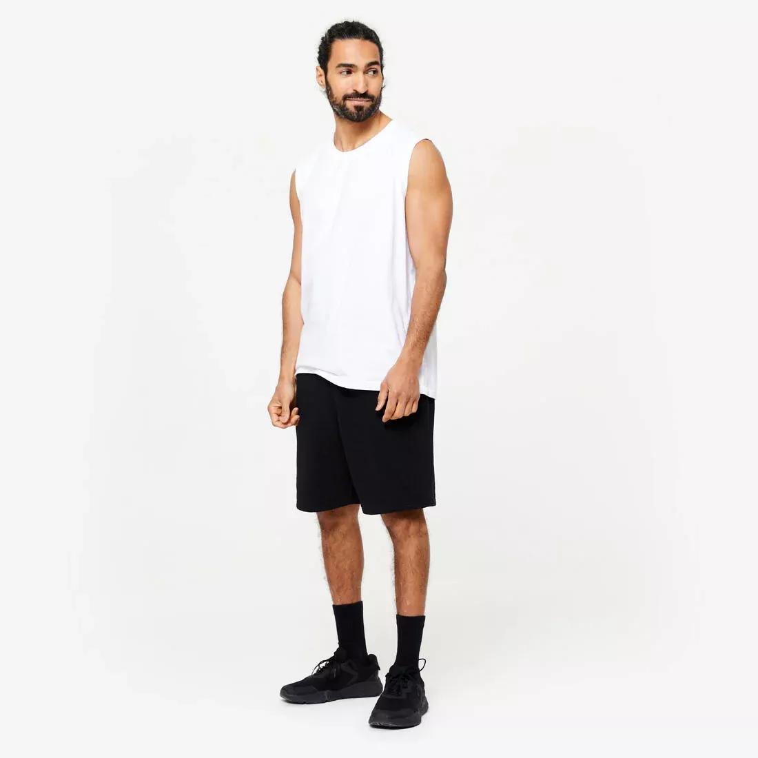 Men Fitness Stretchy Tank Top - 500, Black, No Color, large image number 13