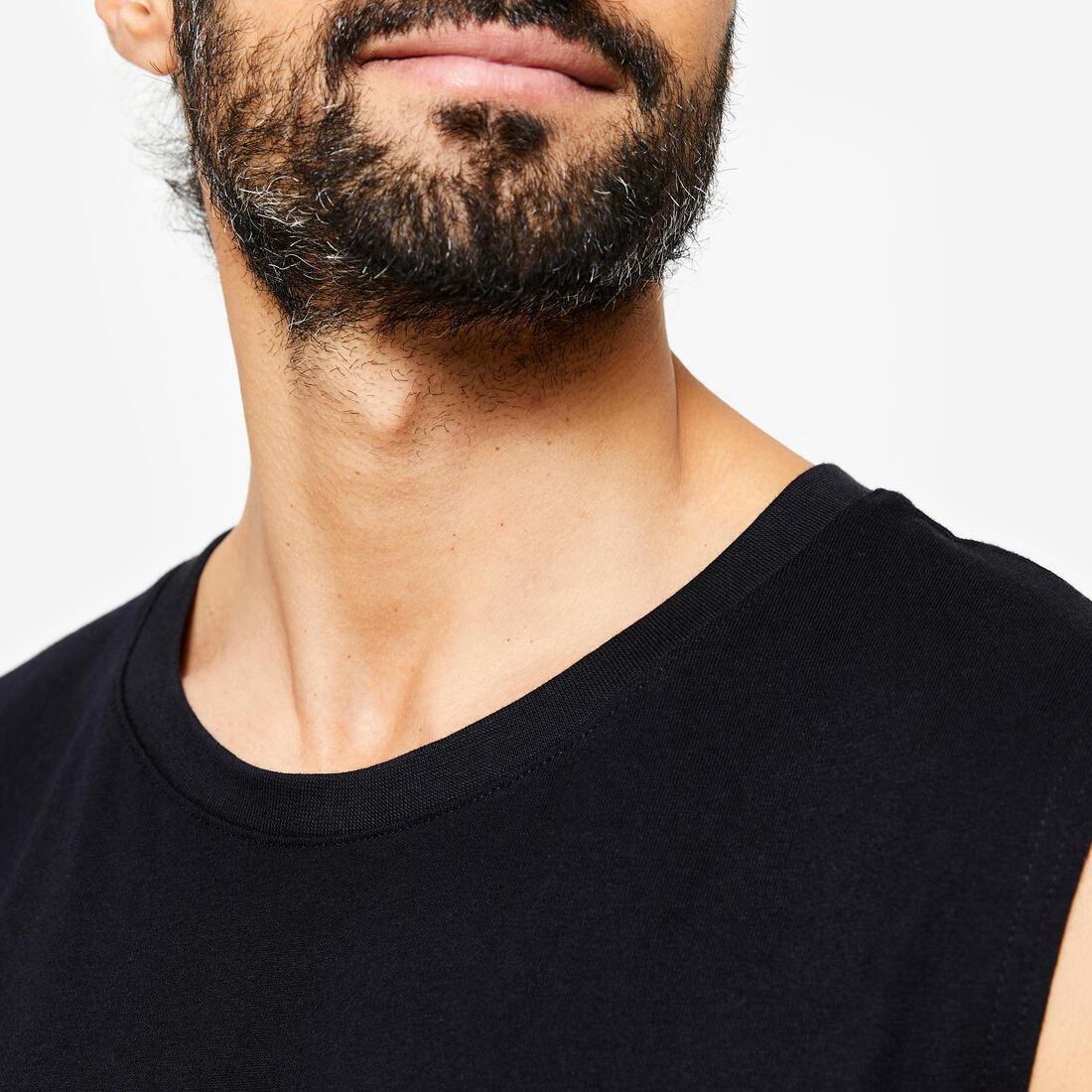 Men Stretchy Fitness Tank Top - 500, Grey, No Color, large image number 6