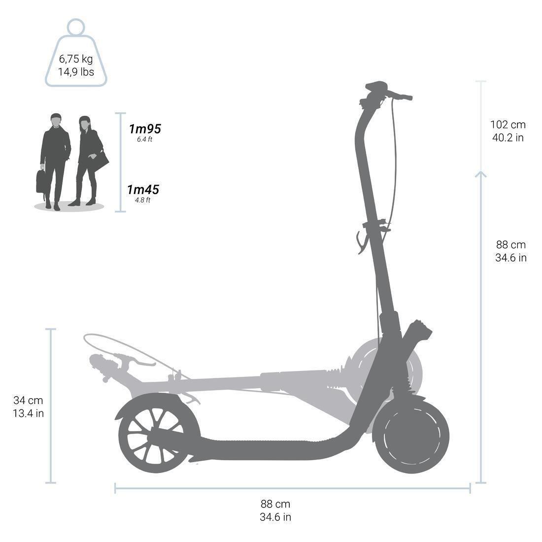 OXELO - Adult Scooter - Commute 900, Grey