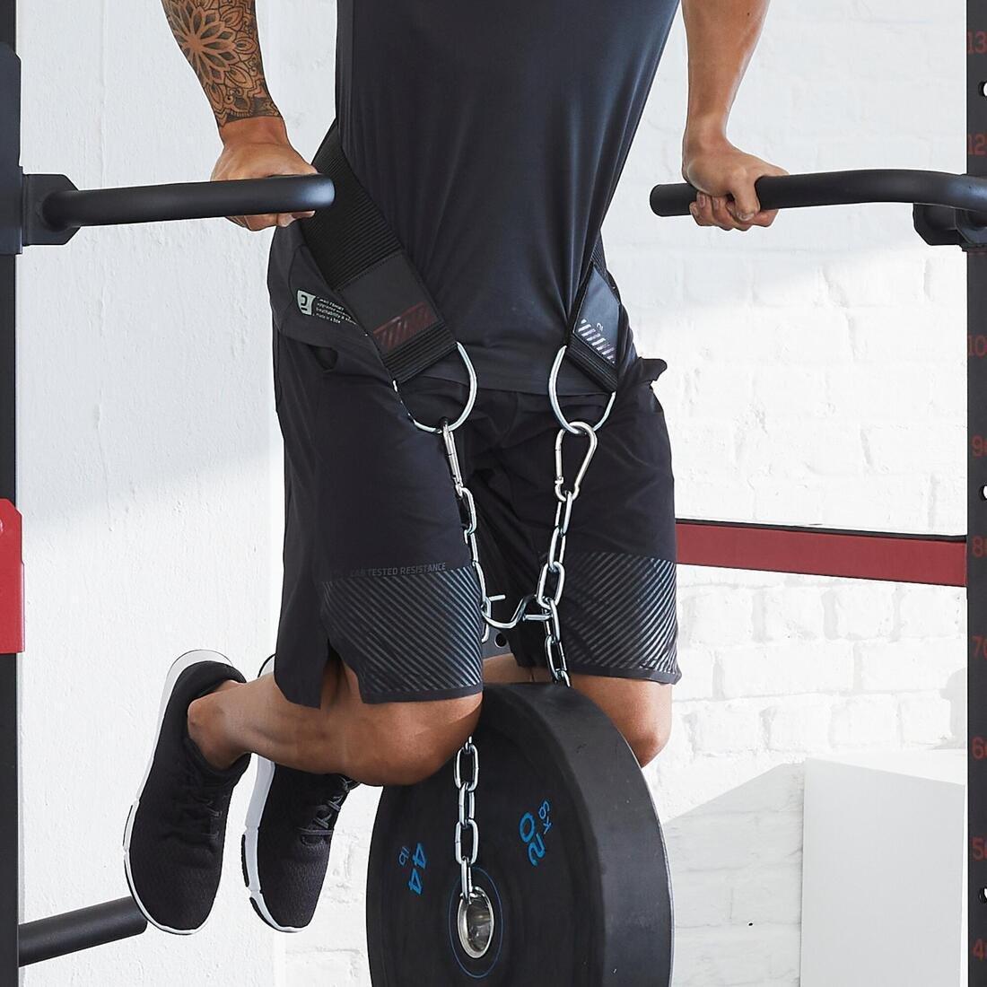 Weighted Weight Training Belt, Black, No Color, large image number 2