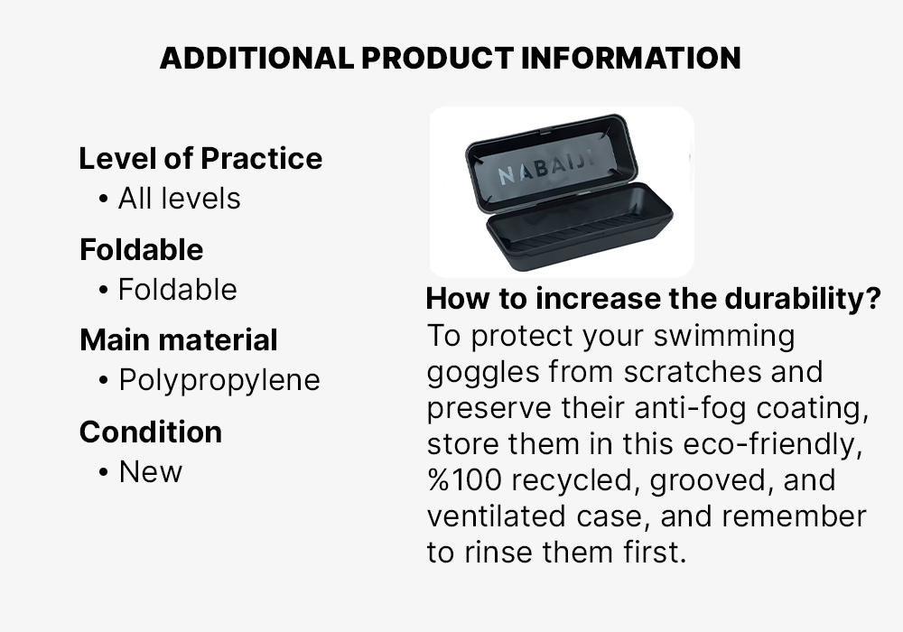 Grooved Case For Swimming Goggles - Recycled And Recyclable, Black, No Color, large image number 7