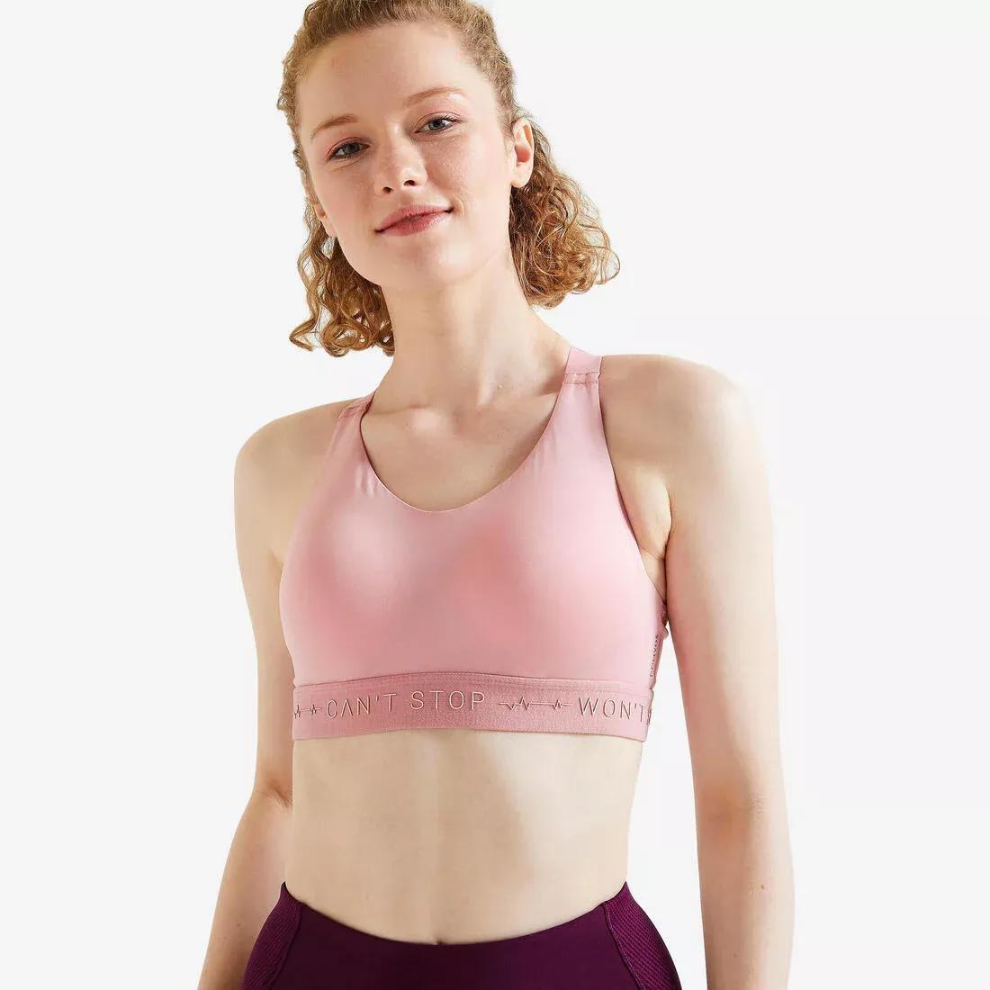 Women Cardio Fitness Training Bra - 900, Pink, No Color, medium