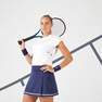 ARTENGO - Women Dry Crew Neck Soft Tennis T-Shirt Dry 500, White