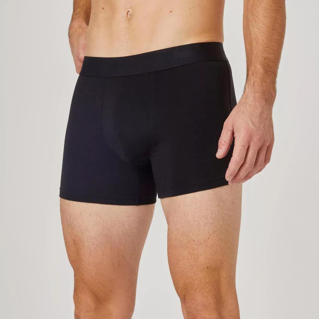 Men Fitness Boxer Shorts - 500 Tri-Pack, Black, No Color, large image number 1