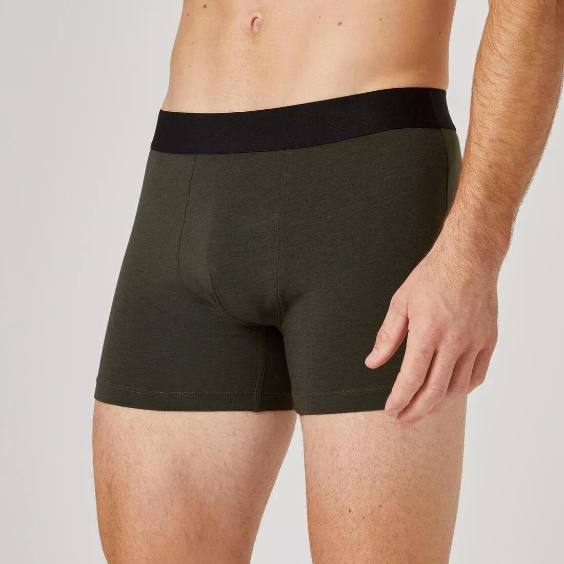 Men Fitness Boxer Shorts - 500 Tri-Pack, Black, No Color, large image number 3