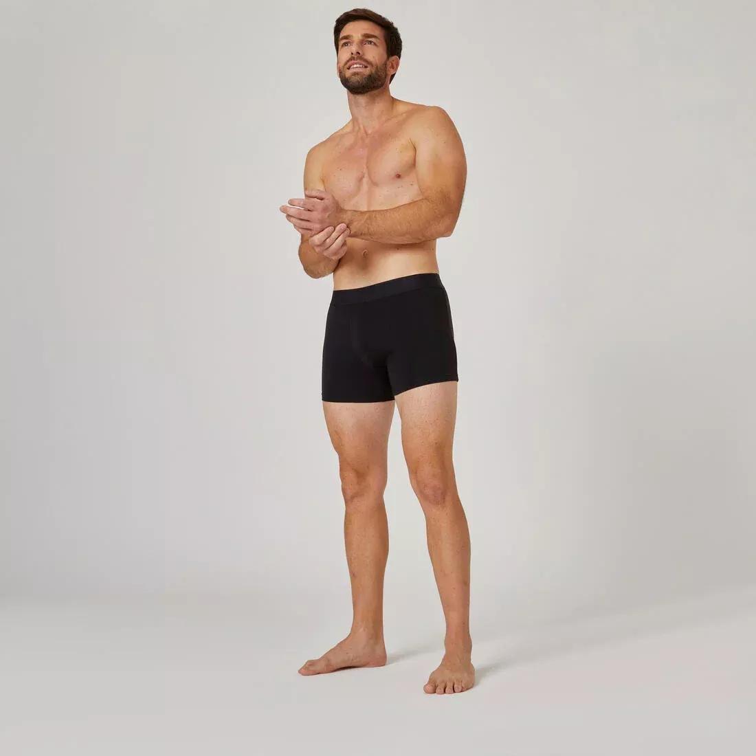 Men Fitness Boxer Shorts - 500 Tri-Pack, Black, No Color, large image number 4