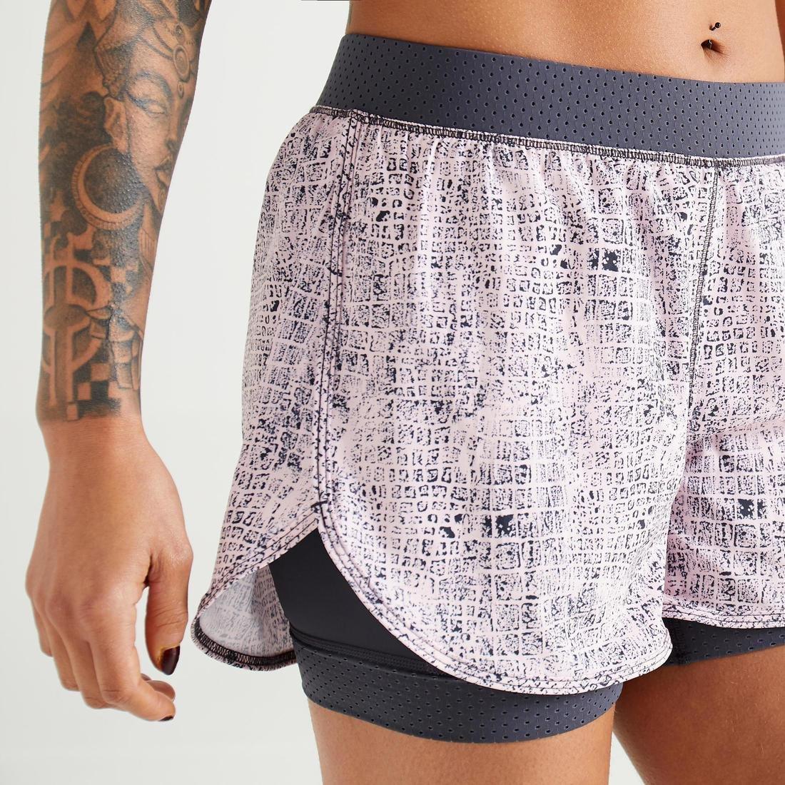 Women 2-In-1 Anti-Chafing Fitness Cardio Shorts, Blue, No Color, large image number 10