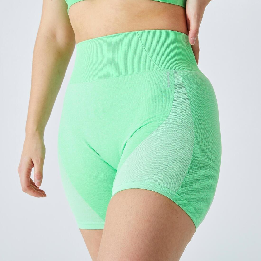 Women High-Waisted Seamless Fitness Cycling Shorts, Purple, , large image number 3