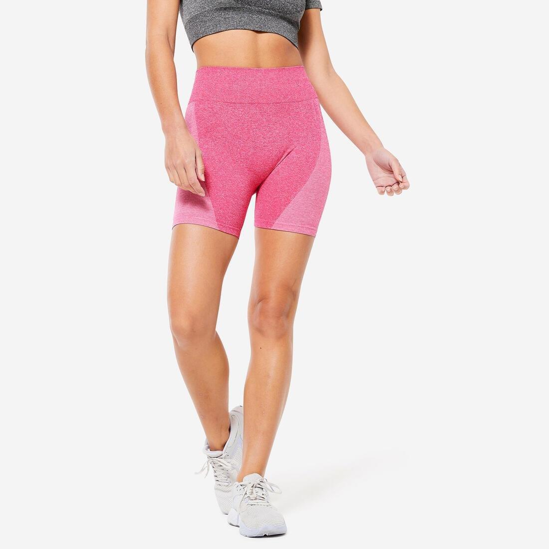 Women High-Waisted Seamless Fitness Cycling Shorts, Purple, , large image number 4