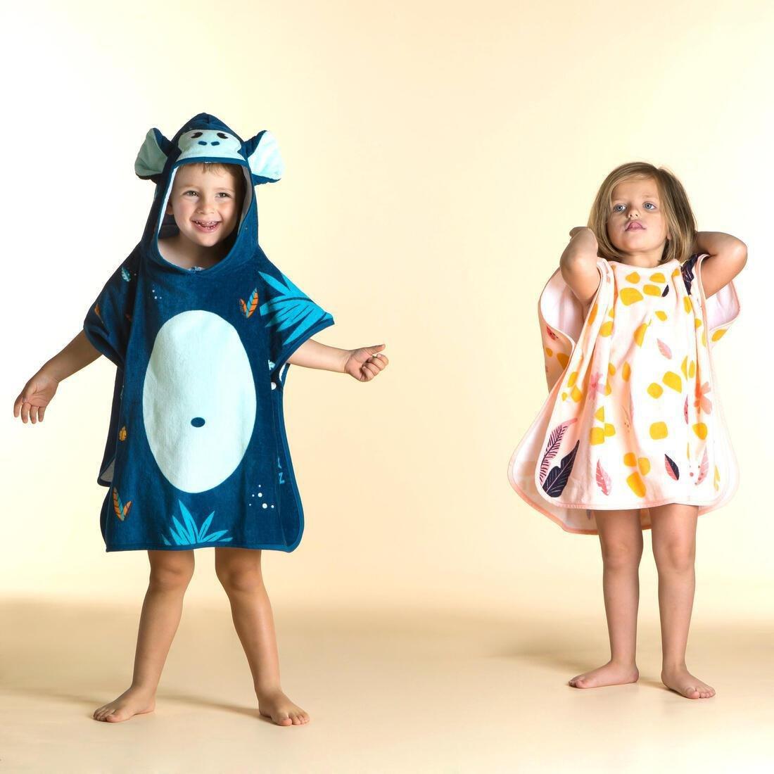 Kids Boys Cotton Changing Poncho, Blue, No Color, medium