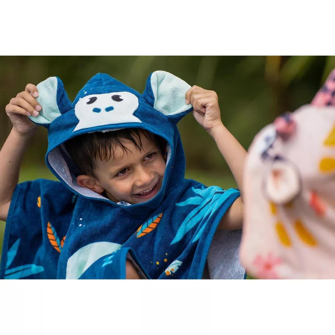 Kids Boys Cotton Changing Poncho, Blue, , large image number 11