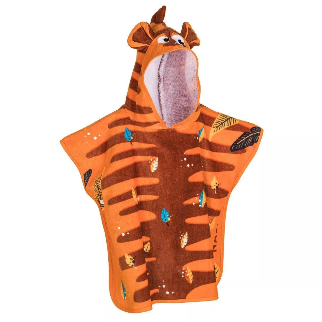 Kids Boys Cotton Changing Poncho, Orange, , large image number 0