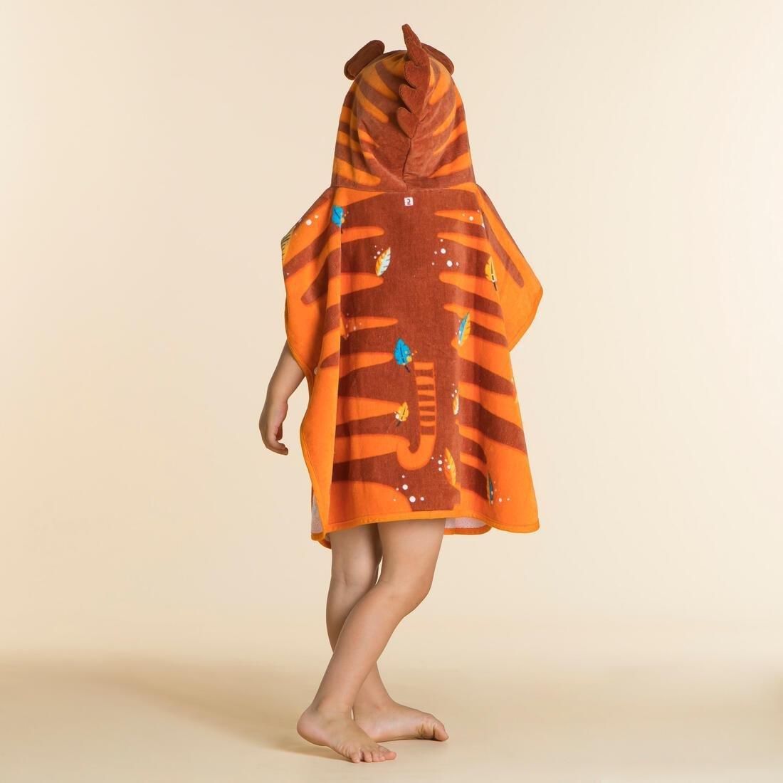 Kids Boys Cotton Changing Poncho, Orange, , large image number 3