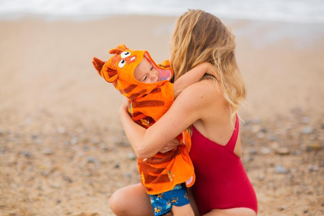 Kids Boys Cotton Changing Poncho, Orange, No Color, large image number 4