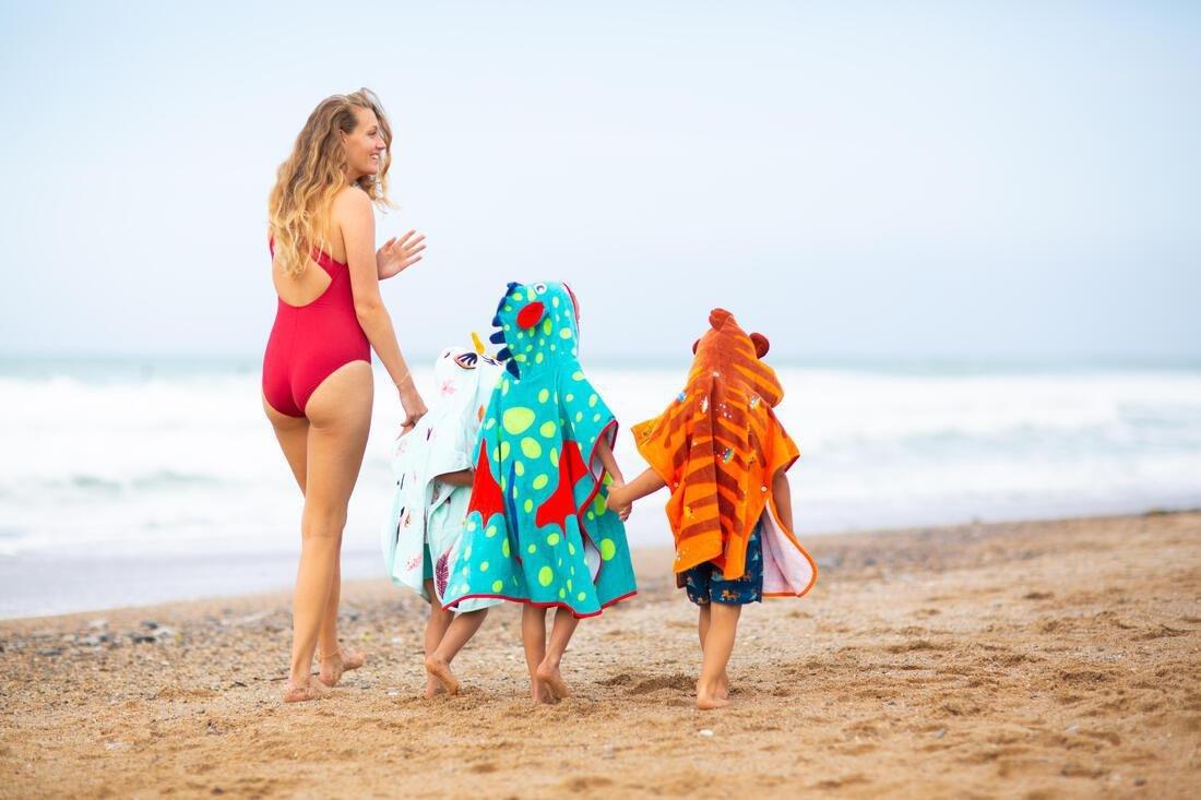 Kids Boys Cotton Changing Poncho, Orange, No Color, medium