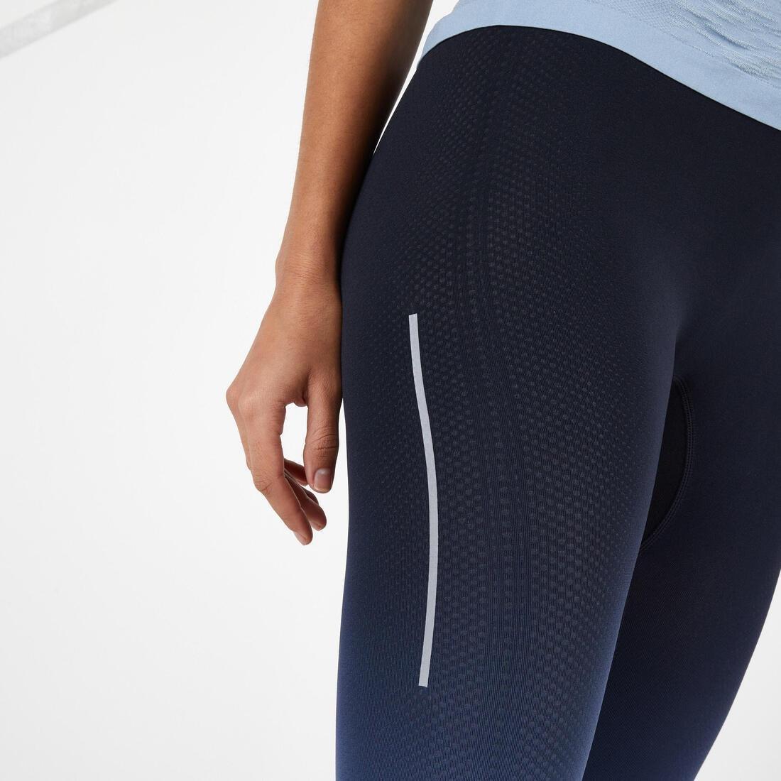 Women Kiprun Care Breathable Cropped Running Bottoms, Navy, No Color, large image number 6