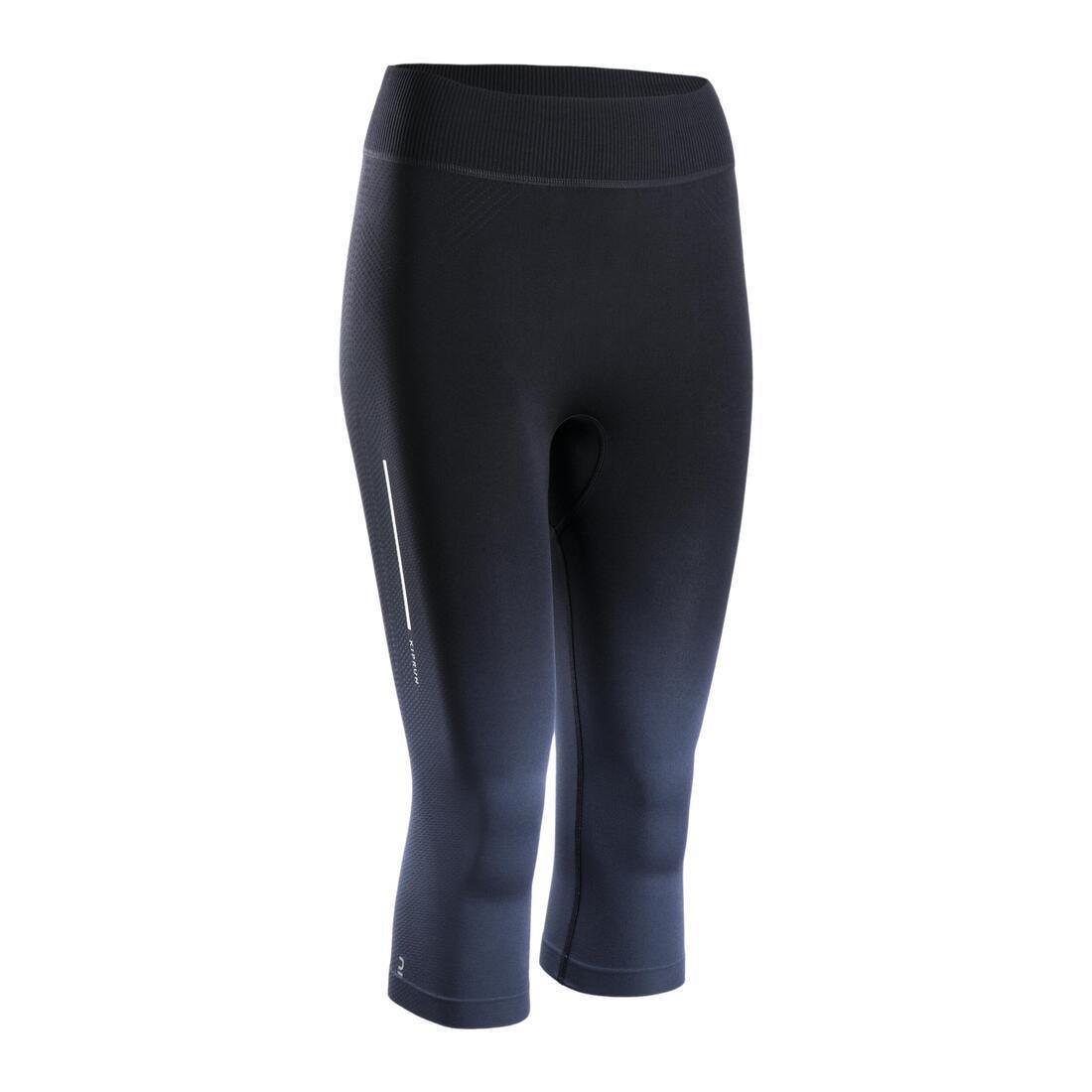 Women Kiprun Care Breathable Cropped Running Bottoms, Navy, No Color, large image number 11