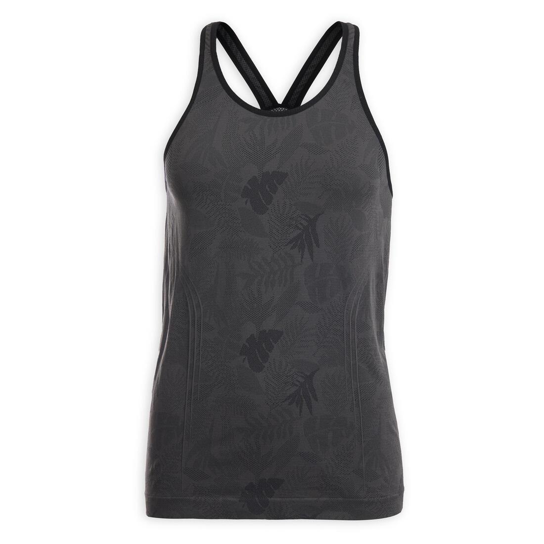Womens Seamless Dynamic Yoga Tank Top, Grey, , large image number 0