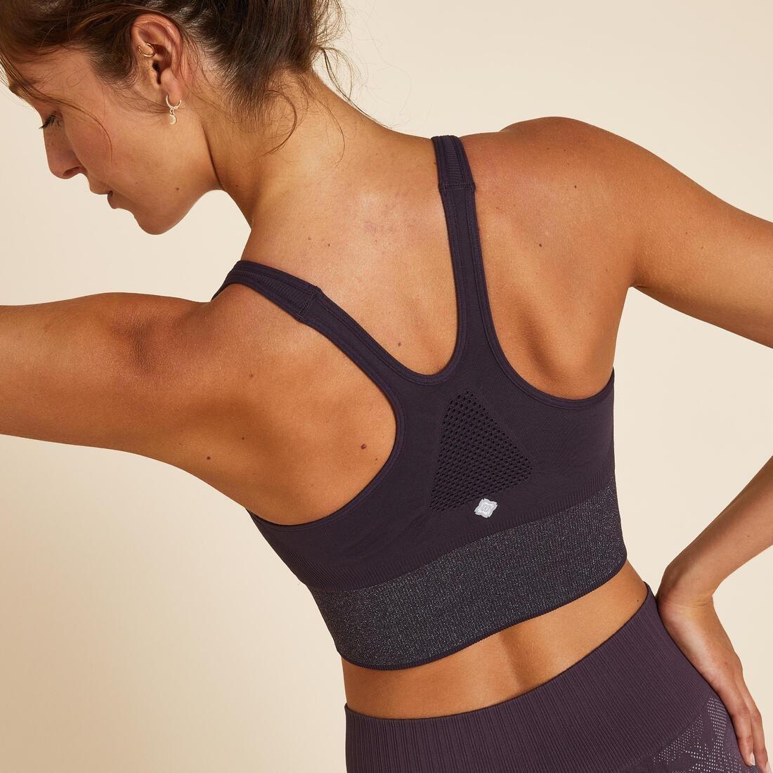 Long Dynamic Yoga Sports Bra, Yellow, , large image number 4
