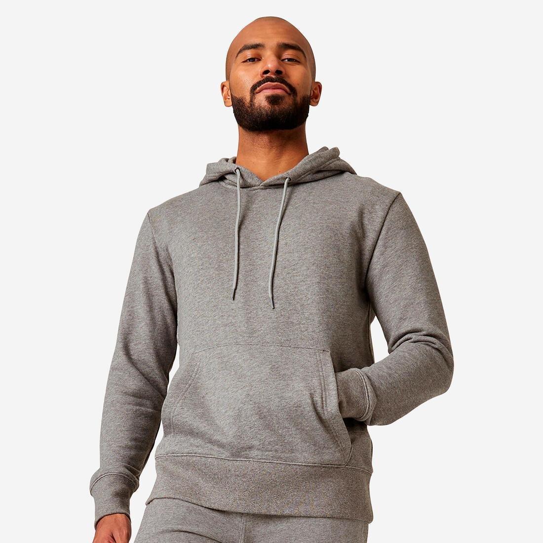 Men Fitness Hoodie - 500 Essentials, Grey, No Color, large image number 8