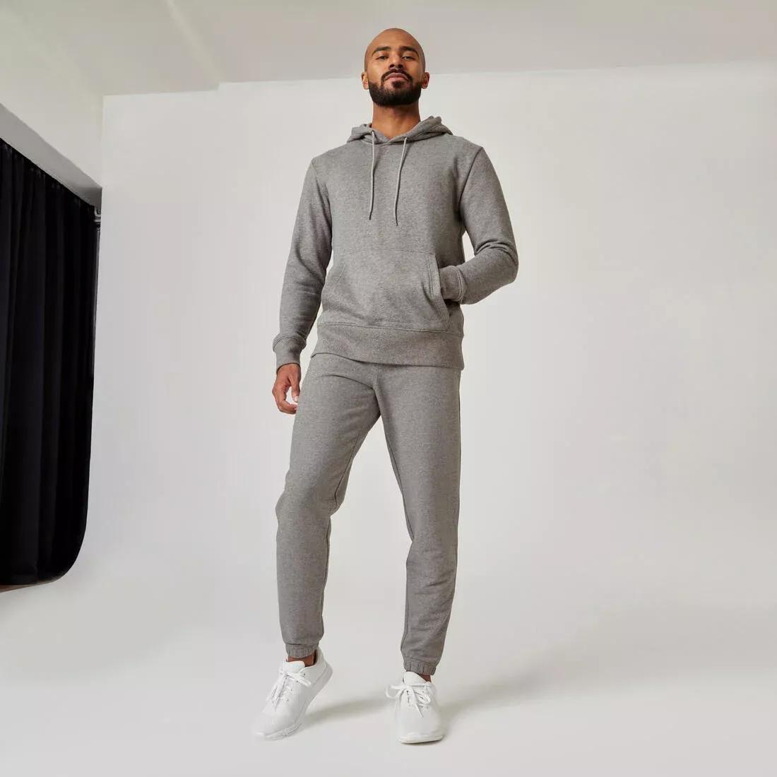 Men Fitness Hoodie - 500 Essentials, Grey, No Color, large image number 9