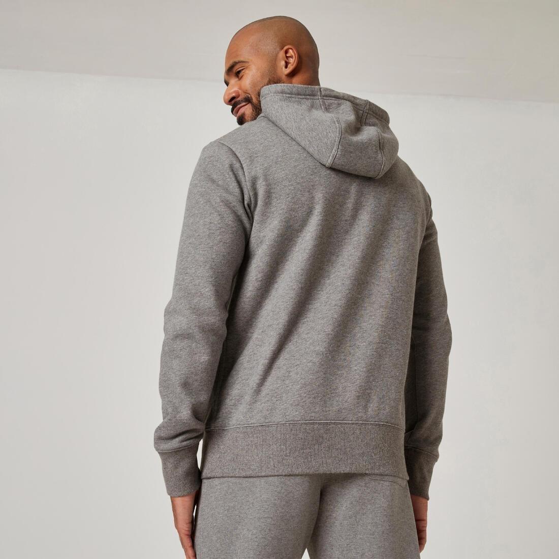 Men Fitness Hoodie - 500 Essentials, Grey, No Color, large image number 10