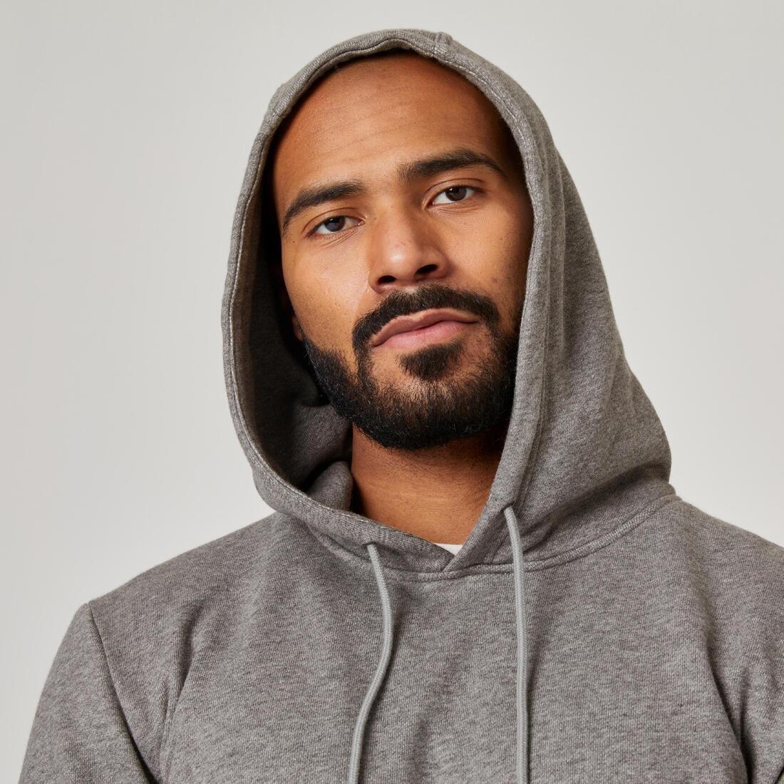 Men Fitness Hoodie - 500 Essentials, Grey, No Color, large image number 11