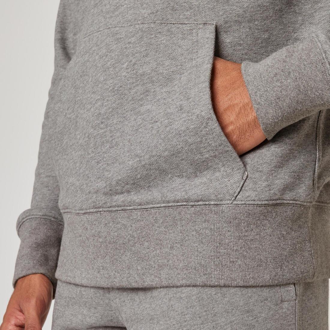 Men Fitness Hoodie - 500 Essentials, Grey, No Color, large image number 12