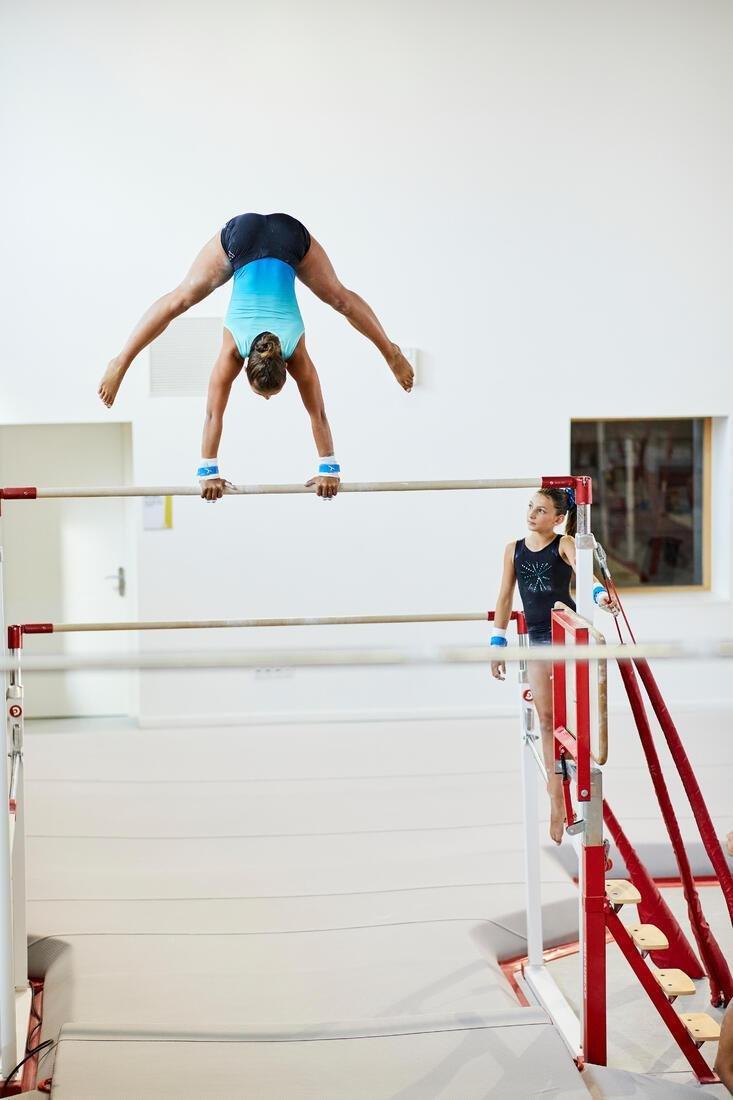 Kids Girls Gym Leotard - 500, Turquoise, No Color, medium