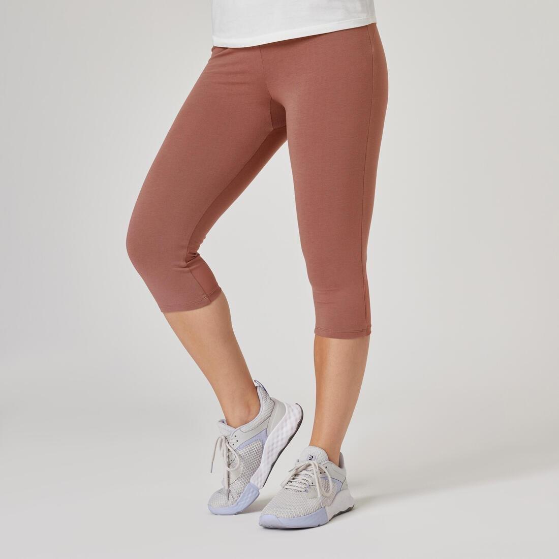 Women Slim-Fit Pilates And Gentle Gym Sport Cropped Bottoms - 520, Pink, No Color, large image number 0