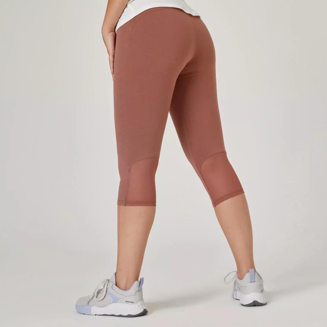 Women Slim-Fit Pilates And Gentle Gym Sport Cropped Bottoms - 520, Pink, No Color, large image number 4
