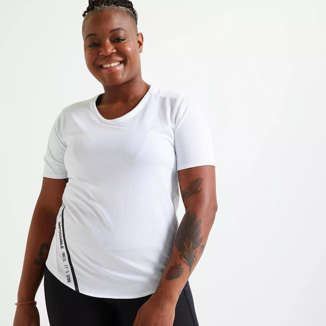 Womens Close-Fitting Fitness T-Shirt, White, , large image number 0