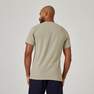 DOMYOS - Mens Short-Sleeved Straight-Cut Crew Neck Cotton Fitness T-Shirt - 500, White