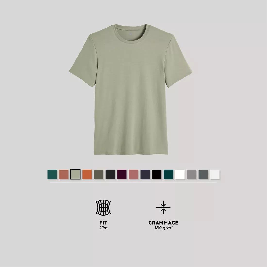 DOMYOS - Mens Slim-Fit Fitness T-Shirt - 500, Green