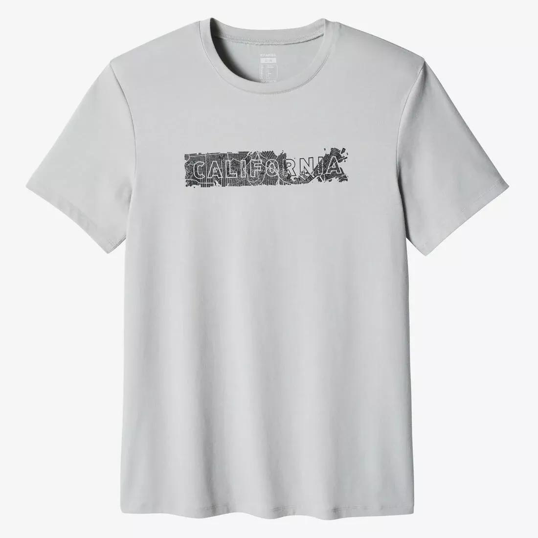 Mens Slim-Fit Stretch Cotton Fitness T-Shirt, Grey, No Color, large image number 13