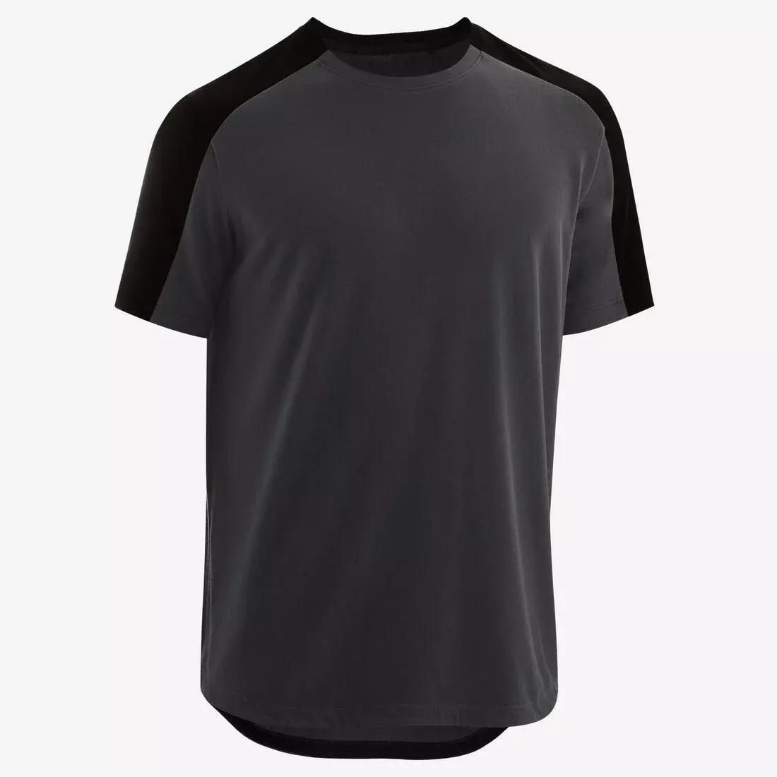 Men Curved-Hem Stretch Cotton Fitness T-Shirt, Blue, , large image number 9