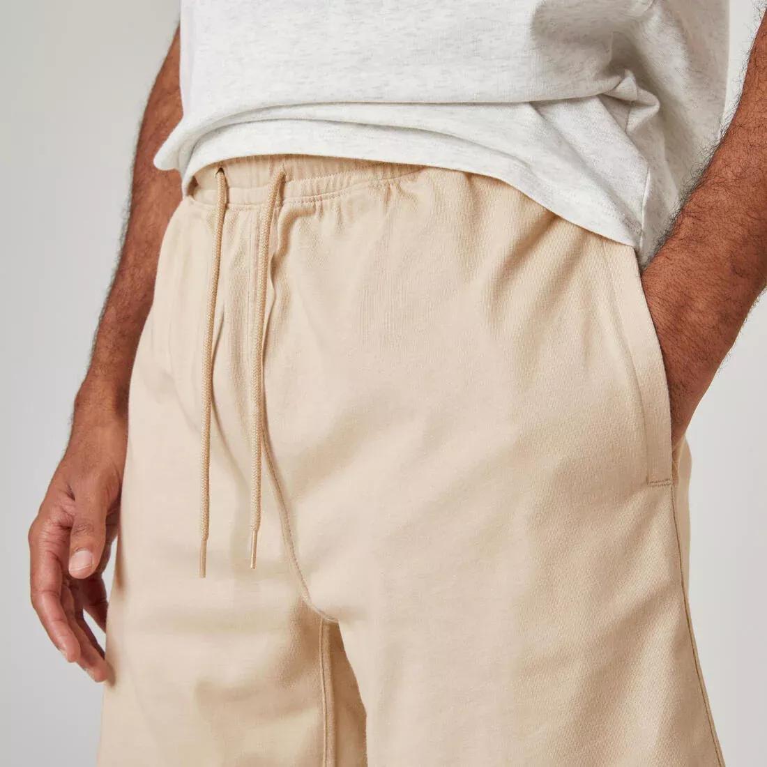 Mens Fitness Shorts - 500 Essentials, Beige, No Color, large image number 3