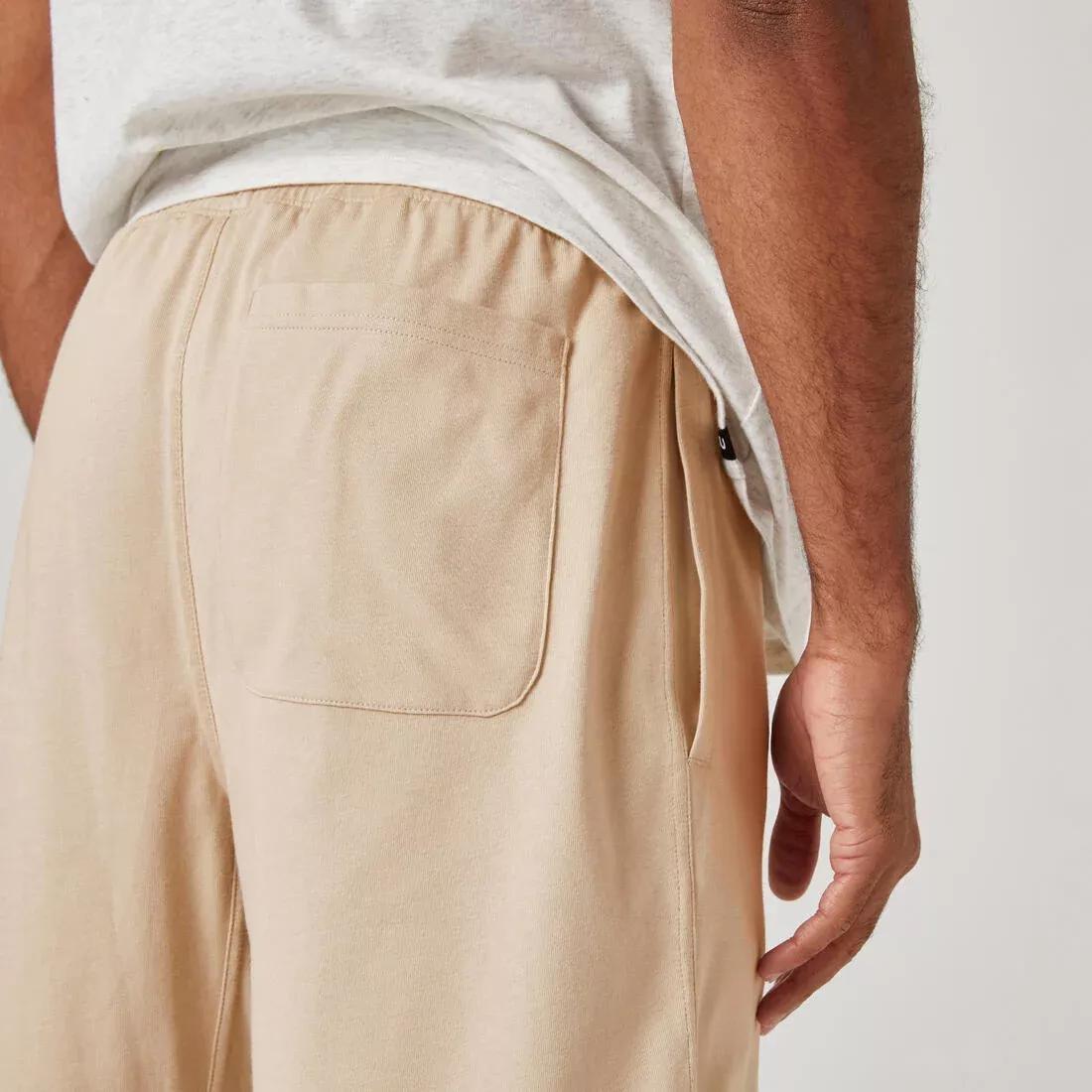 Mens Fitness Shorts - 500 Essentials, Beige, No Color, large image number 4