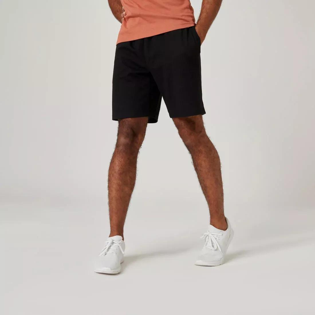 Mens Fitness Shorts - 500 Essentials, Beige, No Color, large image number 7