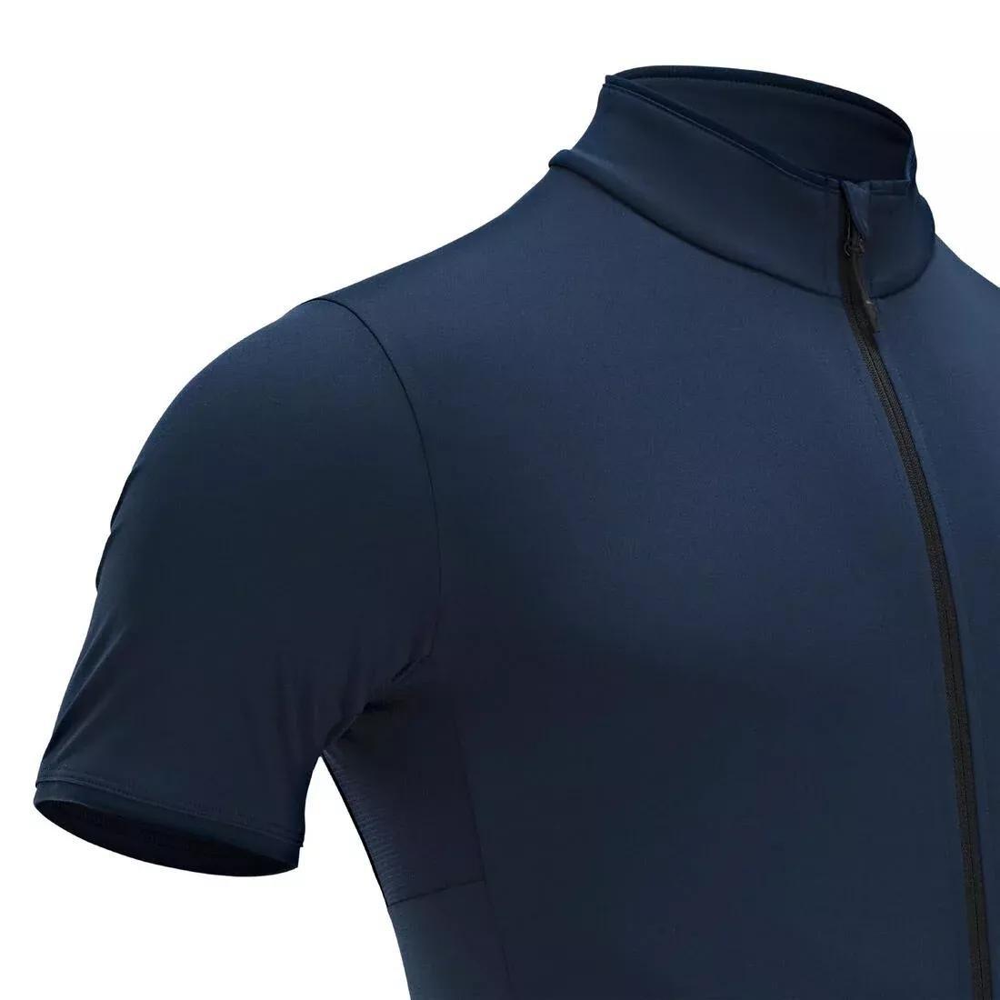 men Short-Sleeved Road Cycling Jersey - Rc500, Navy Blue, No Color, medium