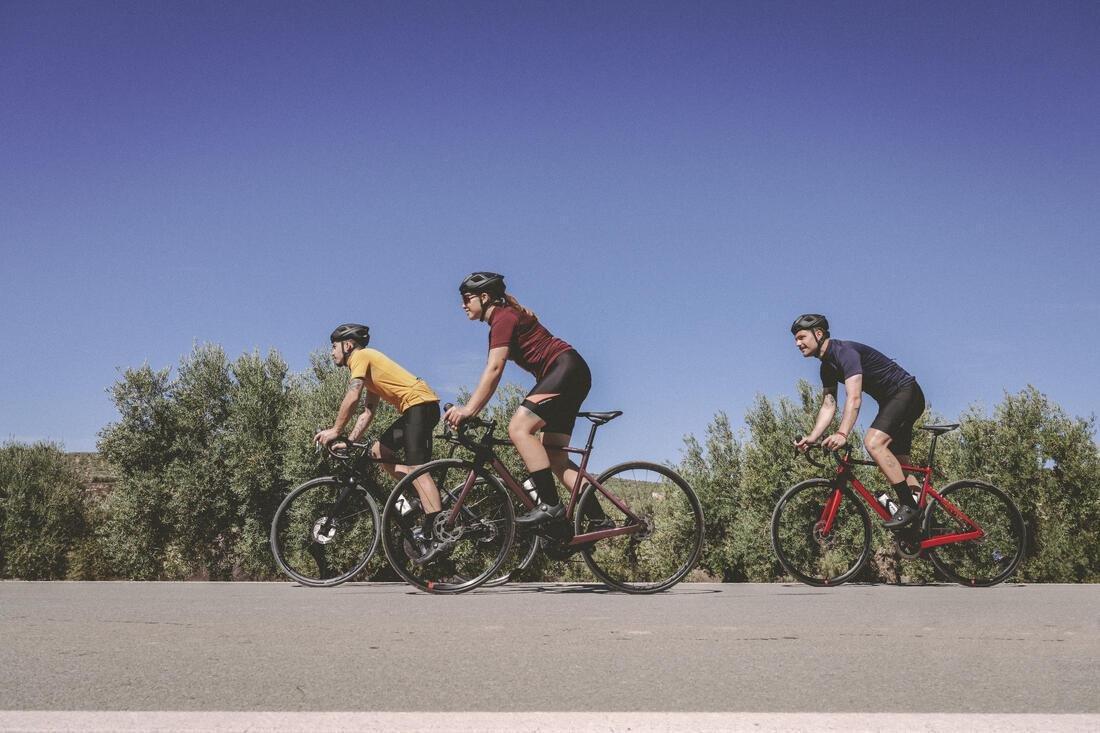 men Short-Sleeved Road Cycling Jersey - Rc500, Navy Blue, No Color, medium