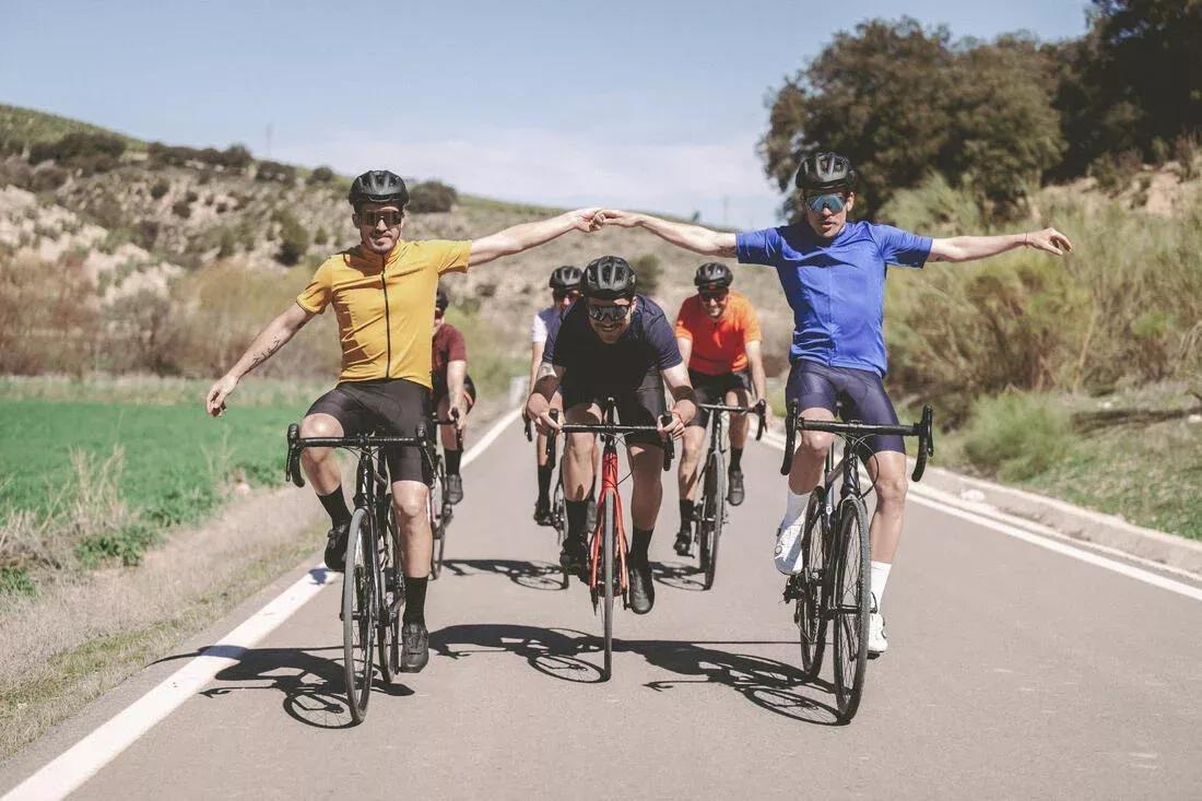 men Short-Sleeved Road Cycling Jersey - Rc500, Navy Blue, No Color, medium