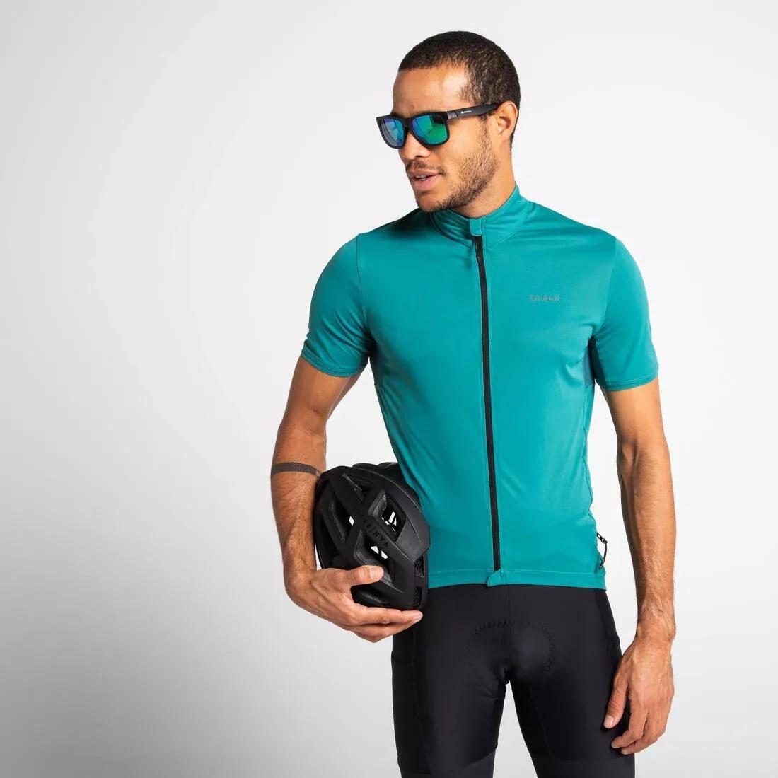 men Short-Sleeved Road Cycling Jersey - Rc500, Navy Blue, No Color, medium