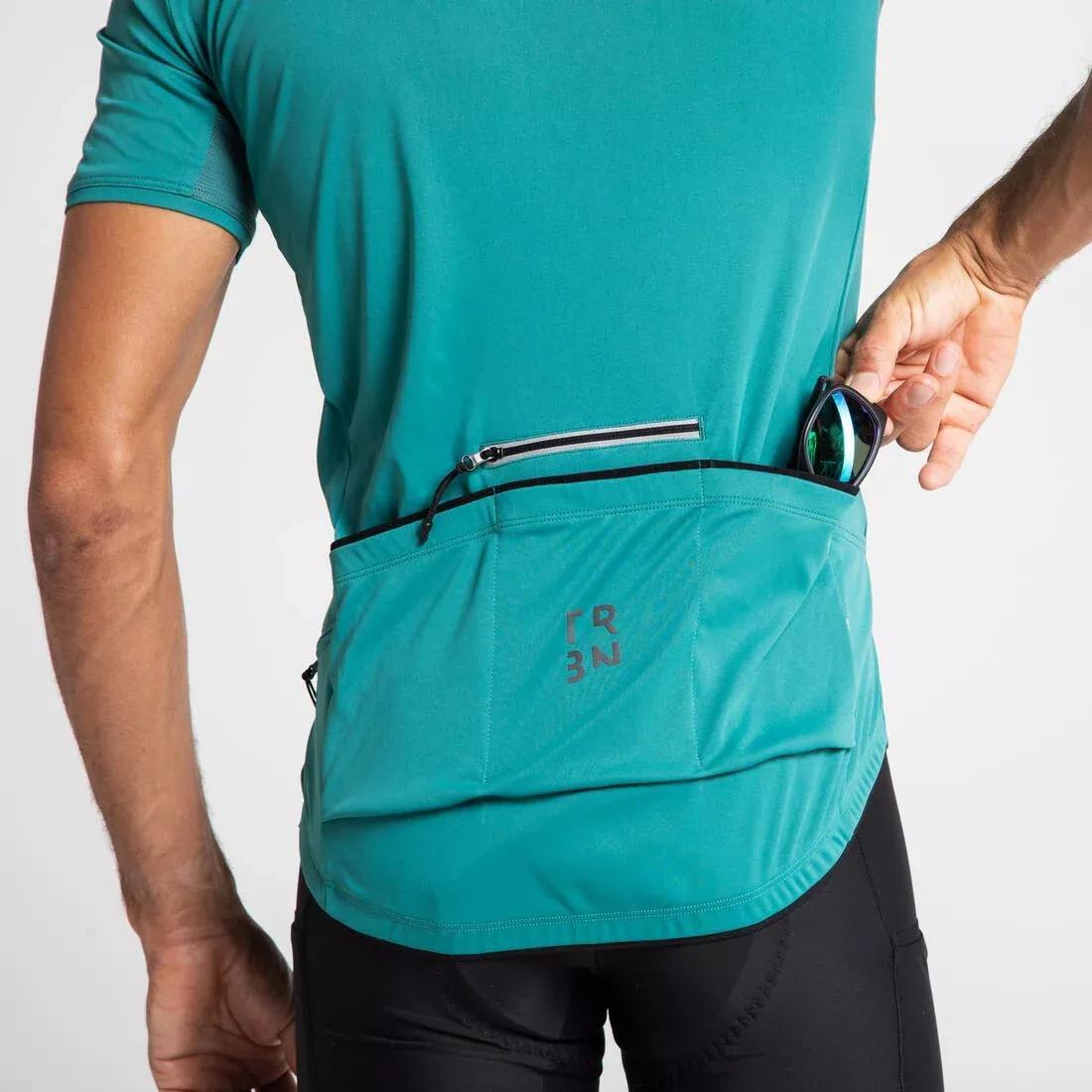 men Short-Sleeved Road Cycling Jersey - Rc500, Navy Blue, No Color, medium