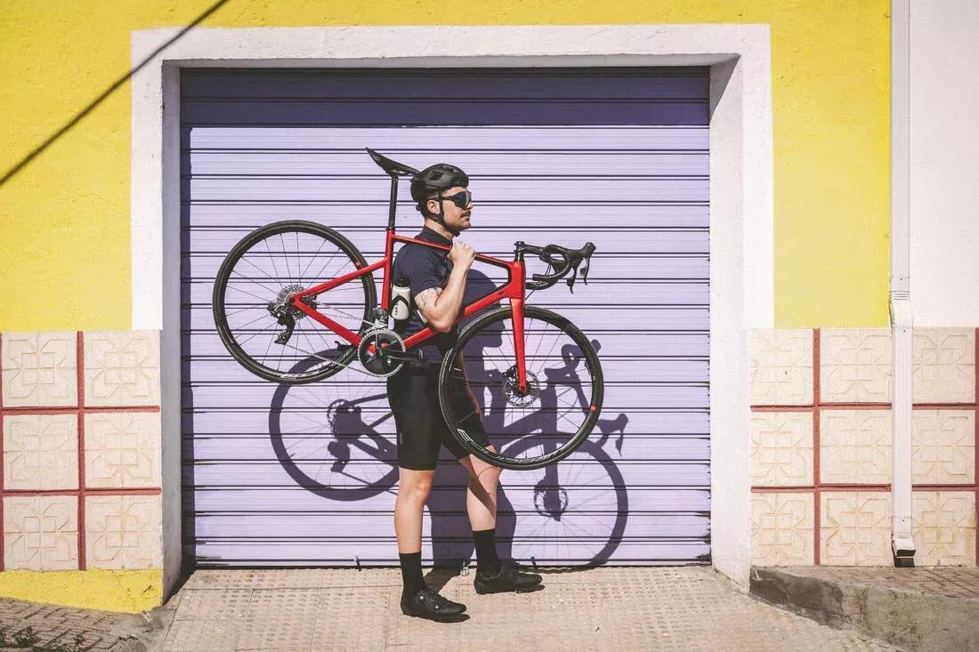 men Short-Sleeved Road Cycling Jersey - Rc500, Navy Blue, No Color, medium