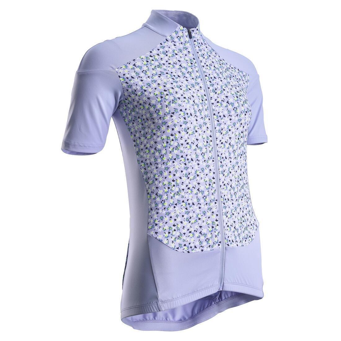 Womens Cycling Short-Sleeved Jersey - 500 Sunplant, Blue, , large image number 1