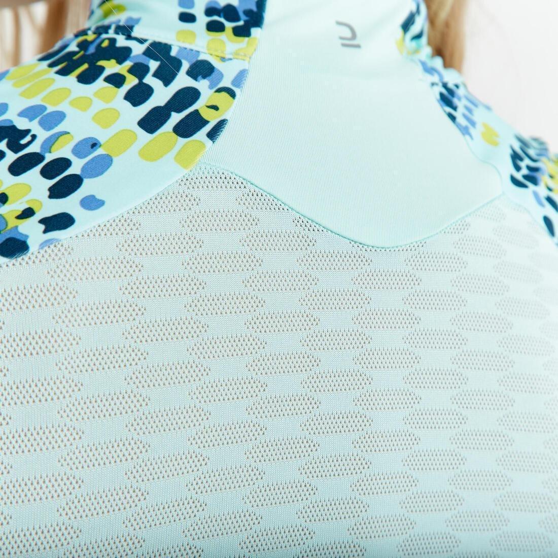 Womens Cycling Short-Sleeved Jersey - 500 Sunplant, Blue, , large image number 5