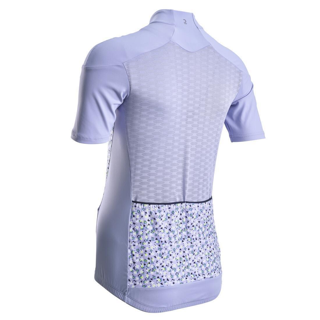 Womens Cycling Short-Sleeved Jersey - 500 Sunplant, Blue, , large image number 9