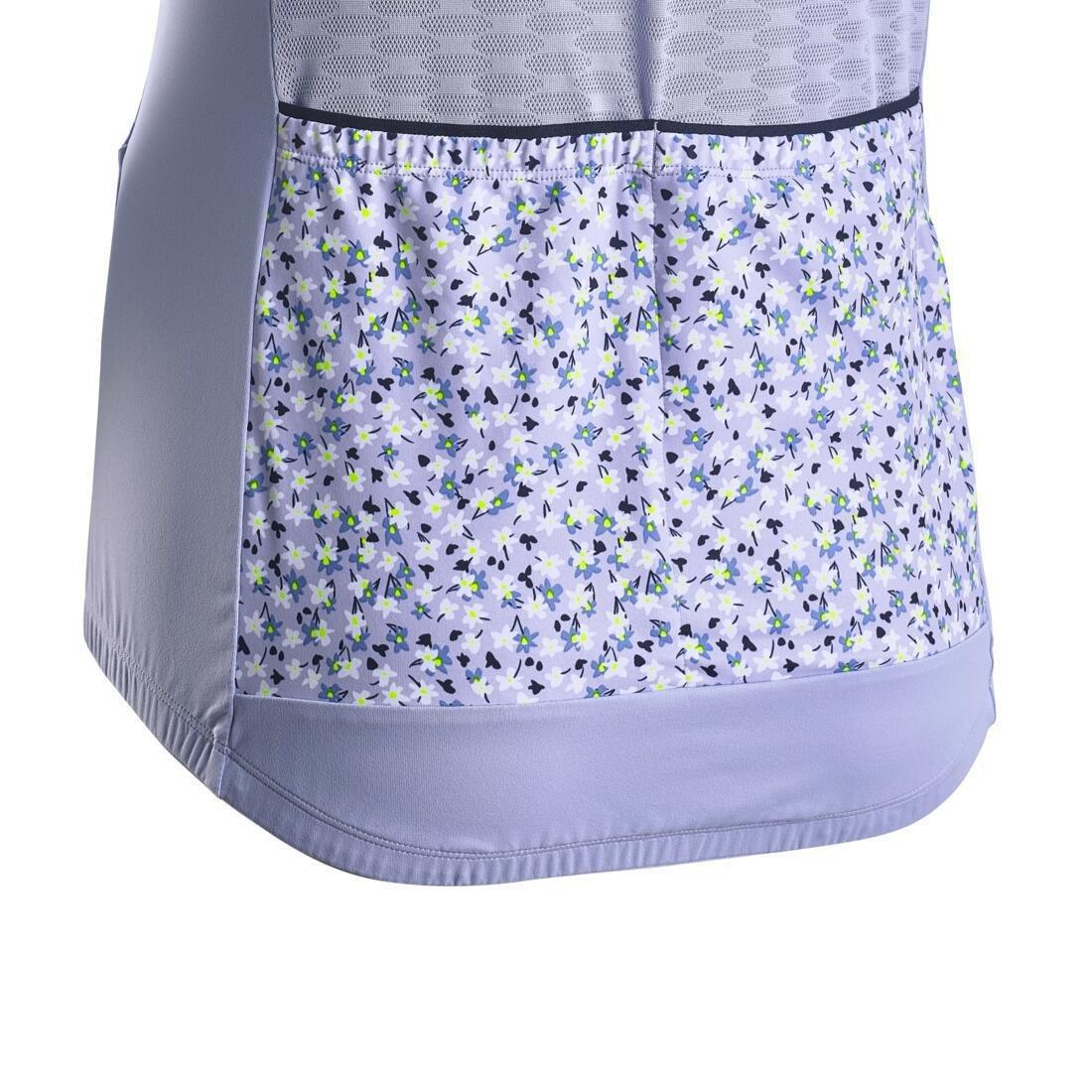 Womens Cycling Short-Sleeved Jersey - 500 Sunplant, Blue, , large image number 13